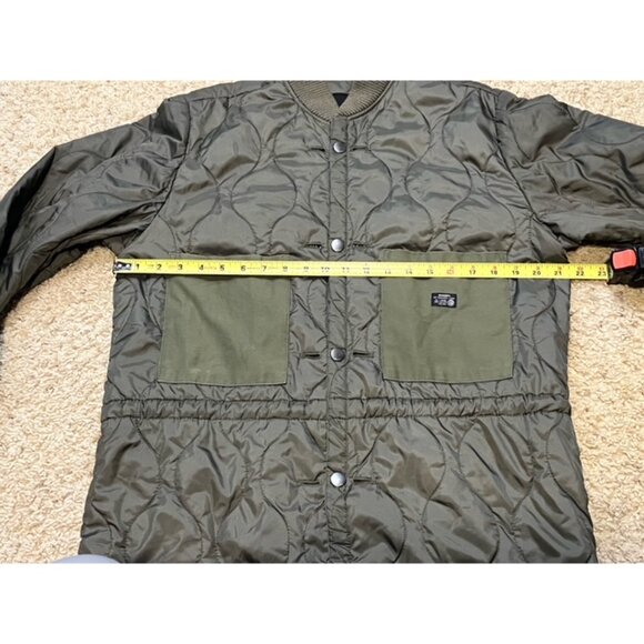Diesel Men Olive Green Quilted Liner Bomber Snap Button Jacket Size Large L EUC - Picture 5 of 9